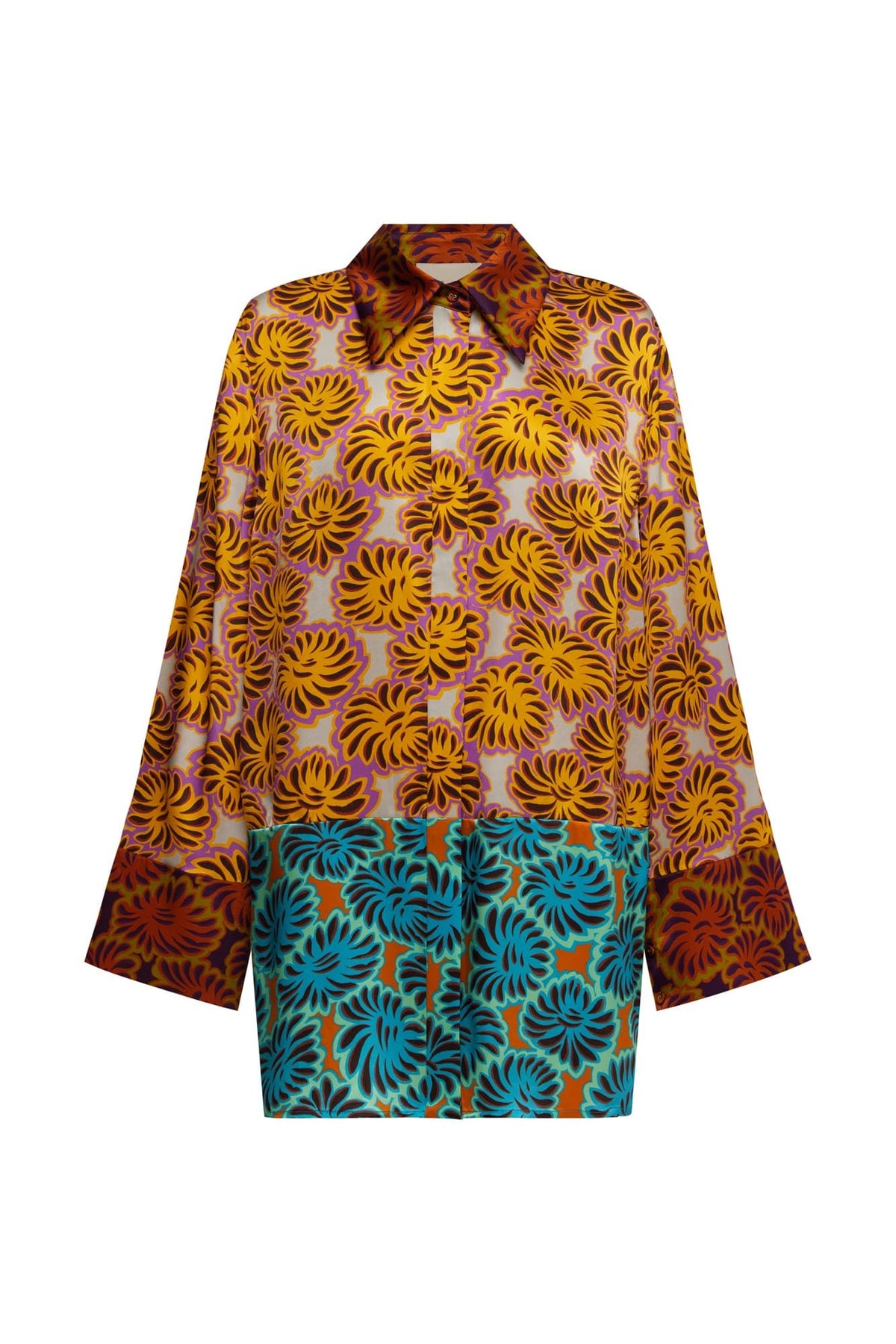 Alemais Xander Spliced Silk Shirt - Multi