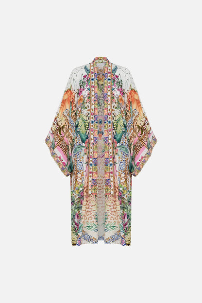 Camilla Mid Length Kimono Layer W Collar Flowers Of Neptune - Pinkhill, Darwin boutique, Australian high end fashion, Darwin Fashion