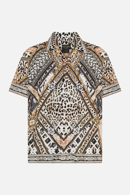 Camilla Short Sleeve Camp Collared Shirt Mosaic Muse - Pinkhill, Darwin boutique, Australian high end fashion, Darwin Fashion