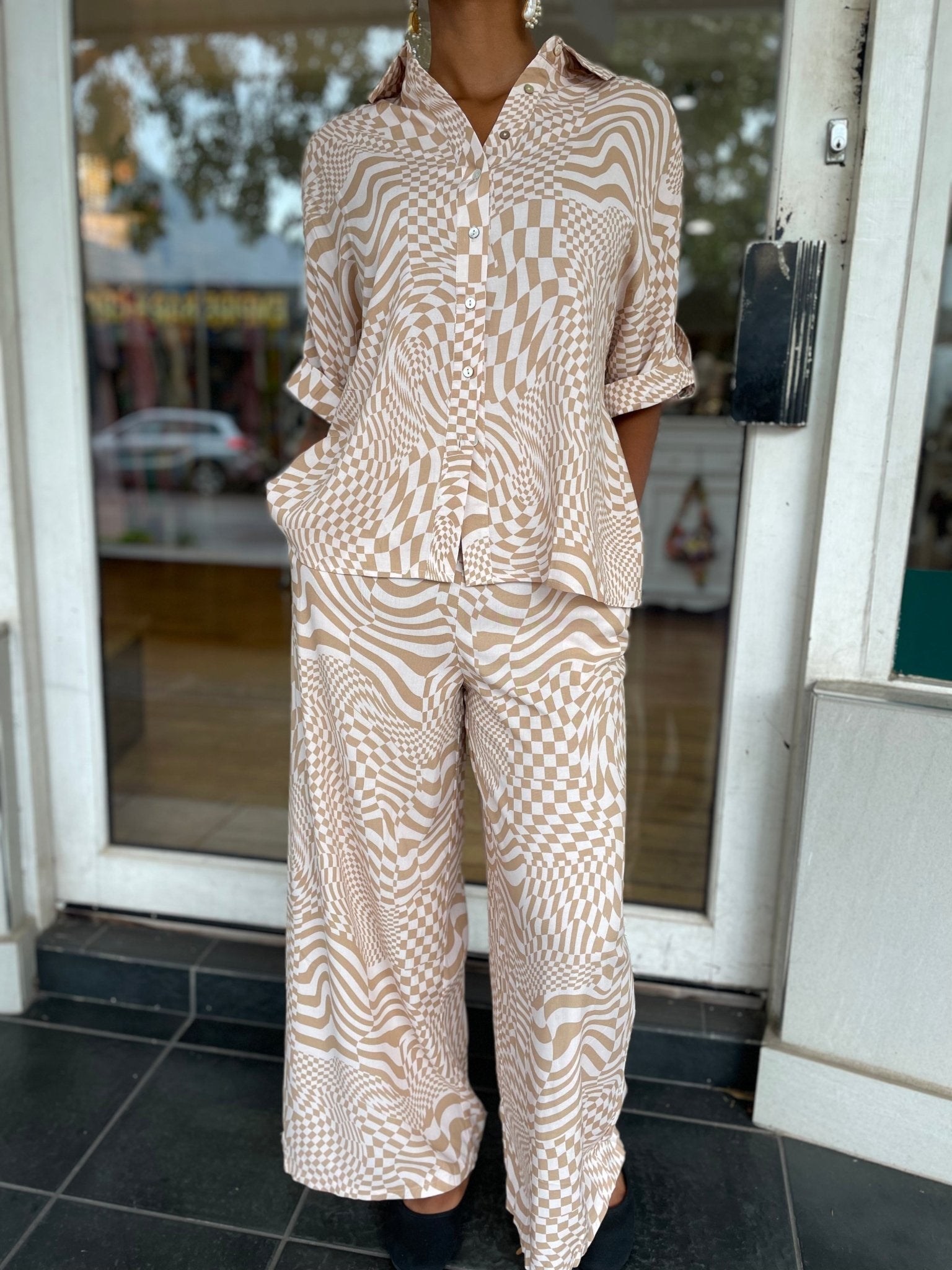 Caramel Swirl Shirt - Pinkhill, Darwin boutique, Australian high end fashion, Darwin Fashion