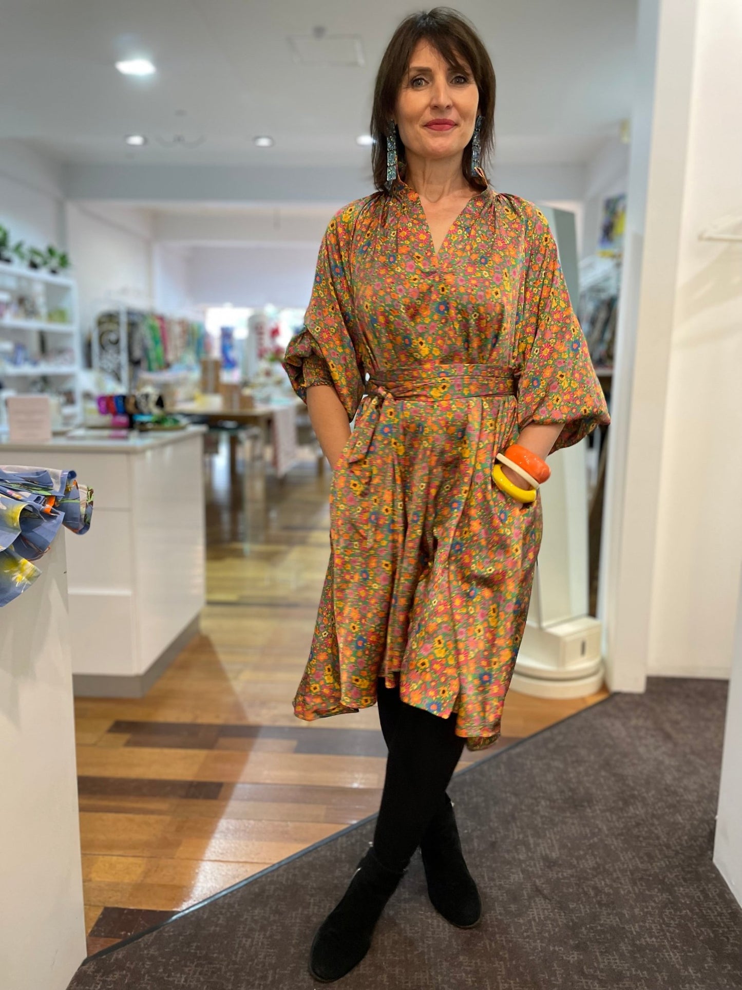 Evie Dress - Orange Floral - Pinkhill, Darwin boutique, Australian high end fashion, Darwin Fashion
