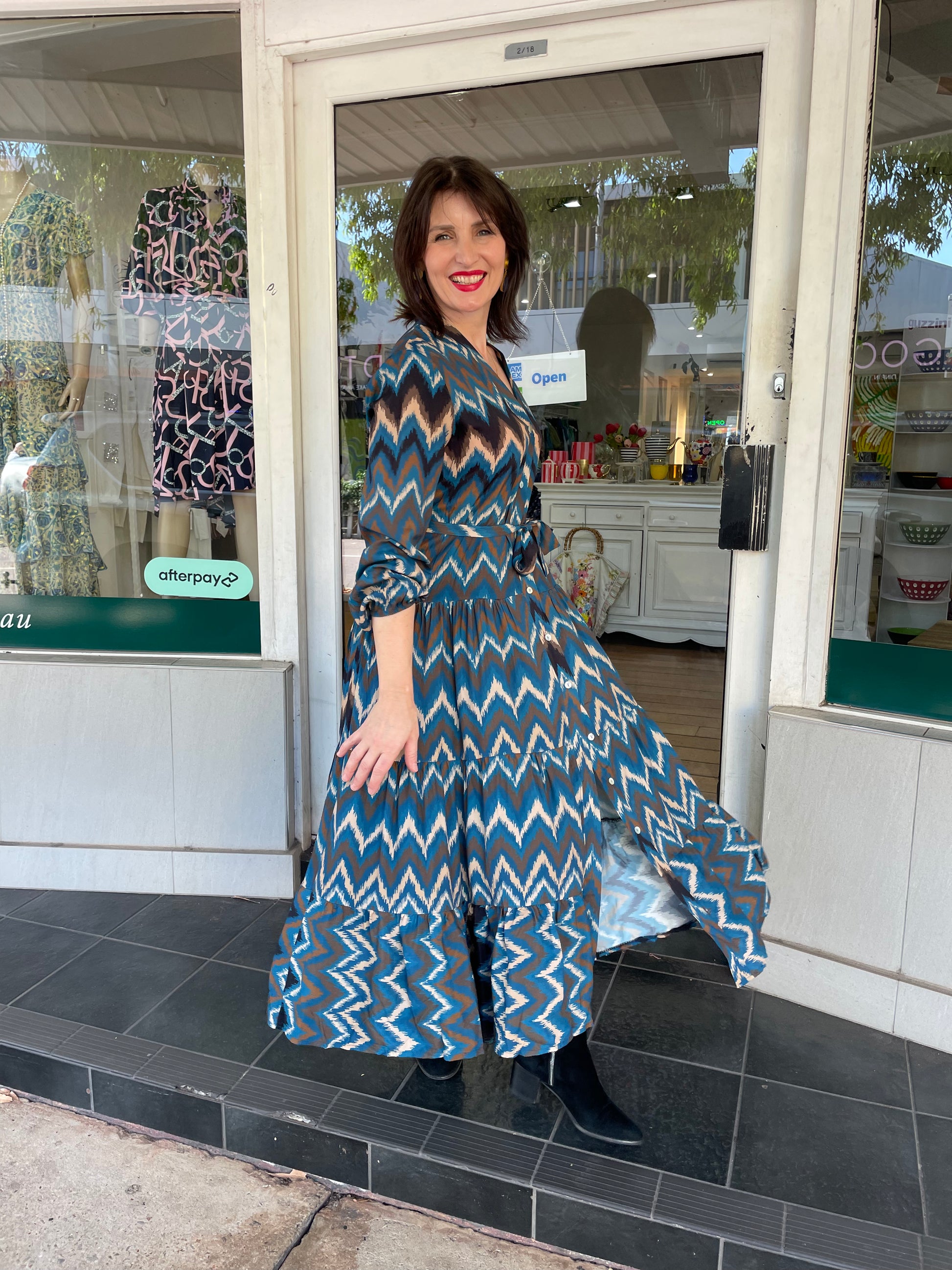 Luciana Dress - Blue - Pinkhill, Darwin boutique, Australian high end fashion, Darwin Fashion