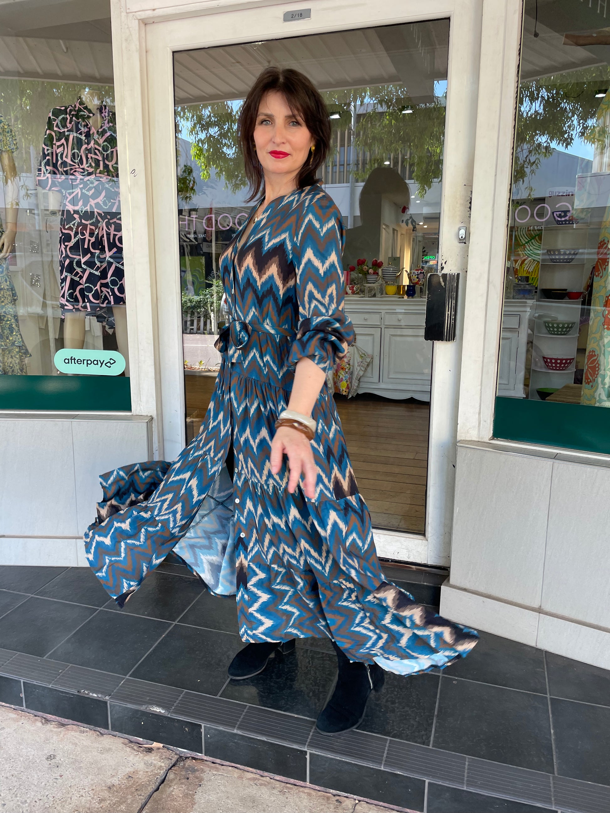 Luciana Dress - Blue - Pinkhill, Darwin boutique, Australian high end fashion, Darwin Fashion