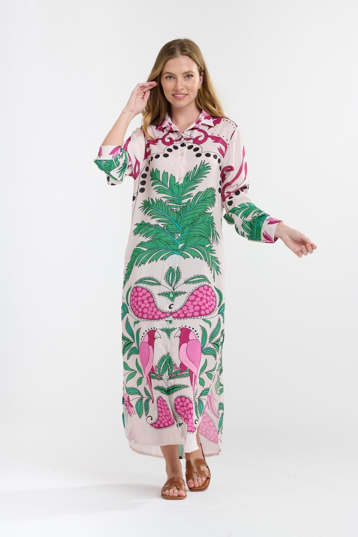 Italian Star Shayli Dress - Caribbean Parrot Fuxia Print