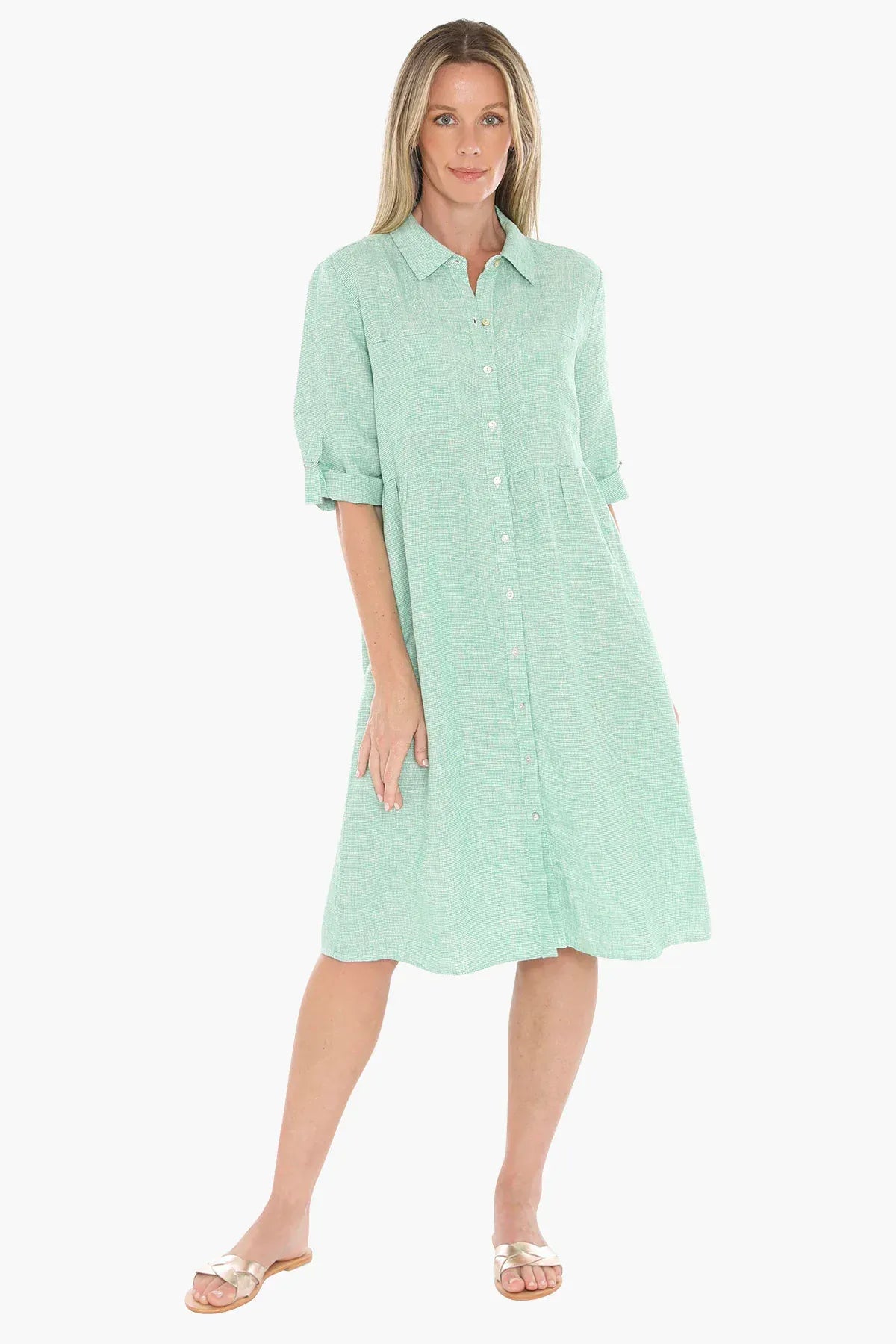 Jump Mini Check Dress - Apple/White