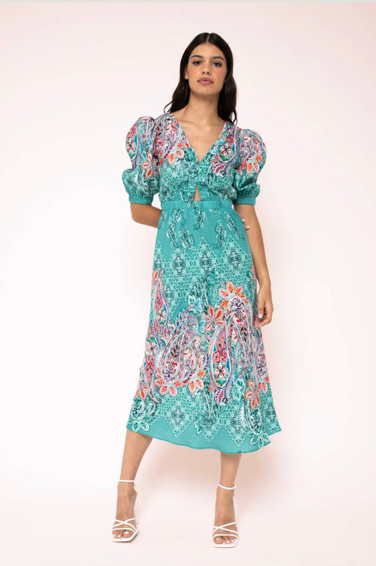 KACHEL MELODY DRESS BLUE PAISLEY - Pinkhill, Darwin boutique, Australian high end fashion, Darwin Fashion