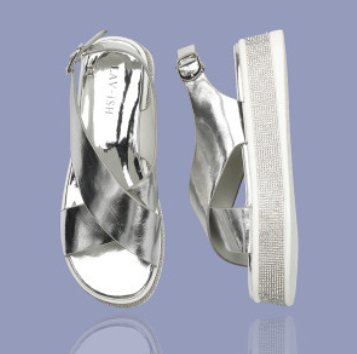 LAV-ISH Criss-cross Silver Sandals - Pinkhill, Darwin boutique, Australian high end fashion, Darwin Fashion