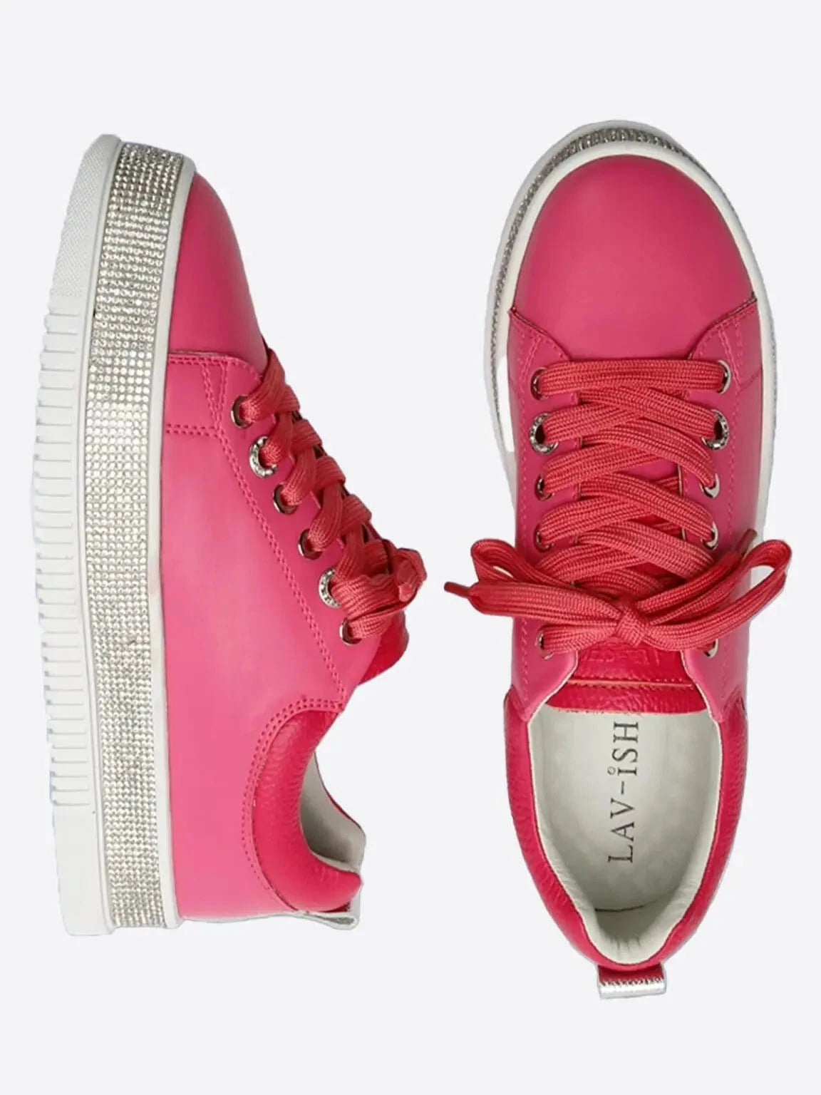 LAV-ISH Sequin Sole Sneaker - Hot Pink on - Pinkhill - Lav-Ish - - Darwin boutique - Australian fashion design - Darwin Fashion - Australian Fashion Designer - Australian Fashion Designer Brands - Australian Fashion Design Footwear