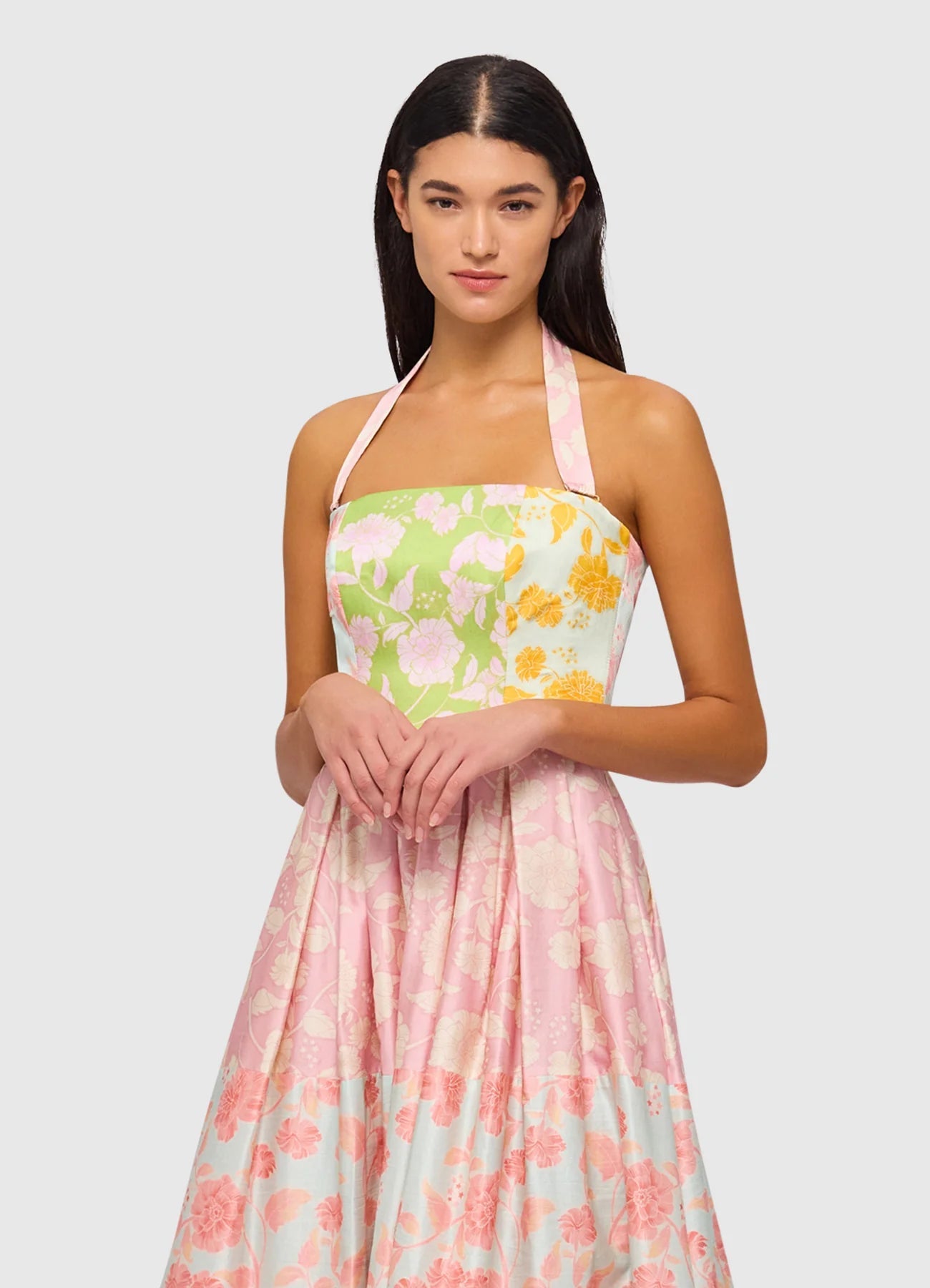 LEO LIN Ana Halterneck Maxi Dress - Anemone Splice Print - Pinkhill, Darwin boutique, Australian high end fashion, Darwin Fashion