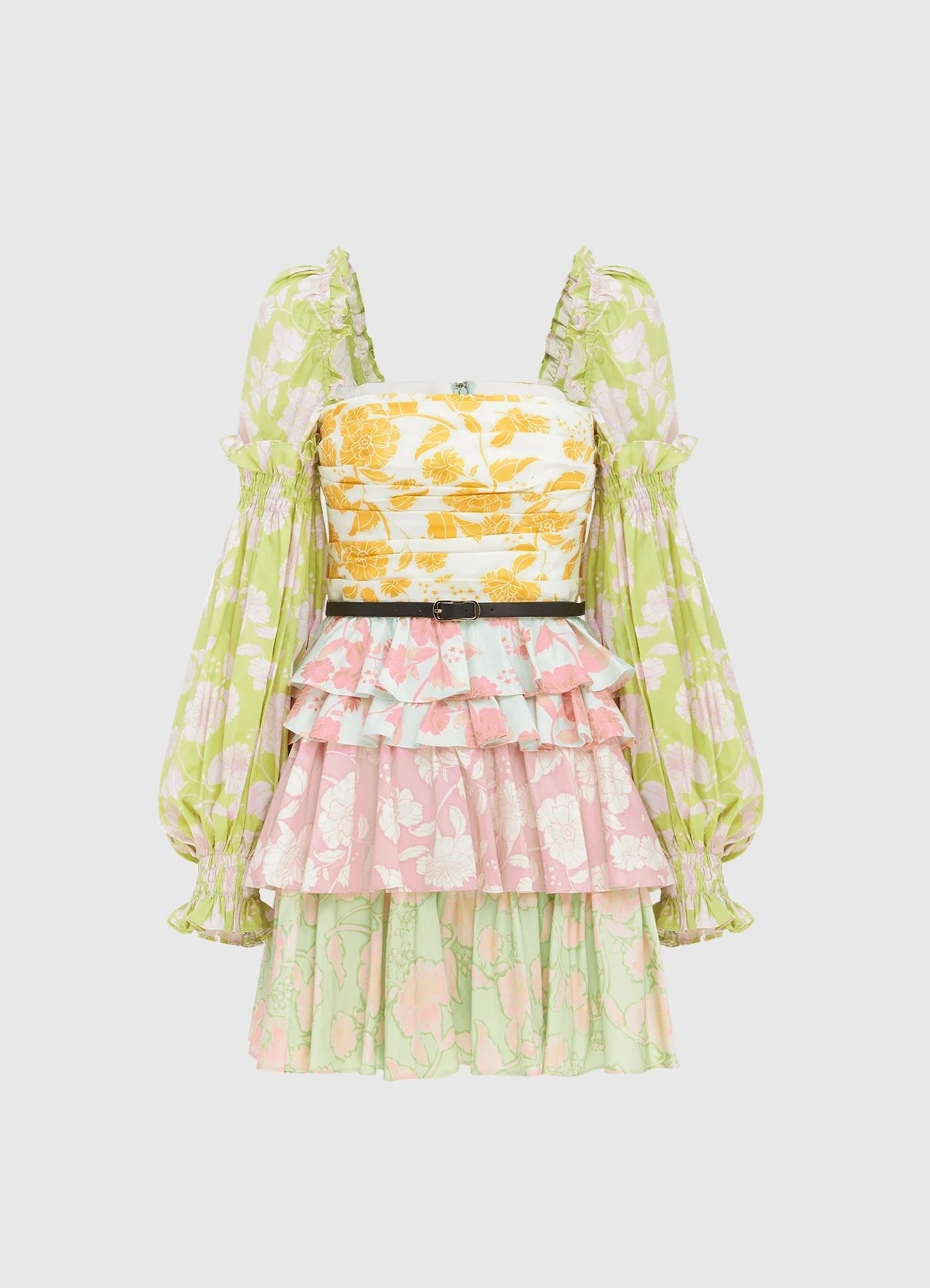LEO LIN Holly Long Sleeve Mini Dress - Anemone Splice Print - Pinkhill, Darwin boutique, Australian high end fashion, Darwin Fashion