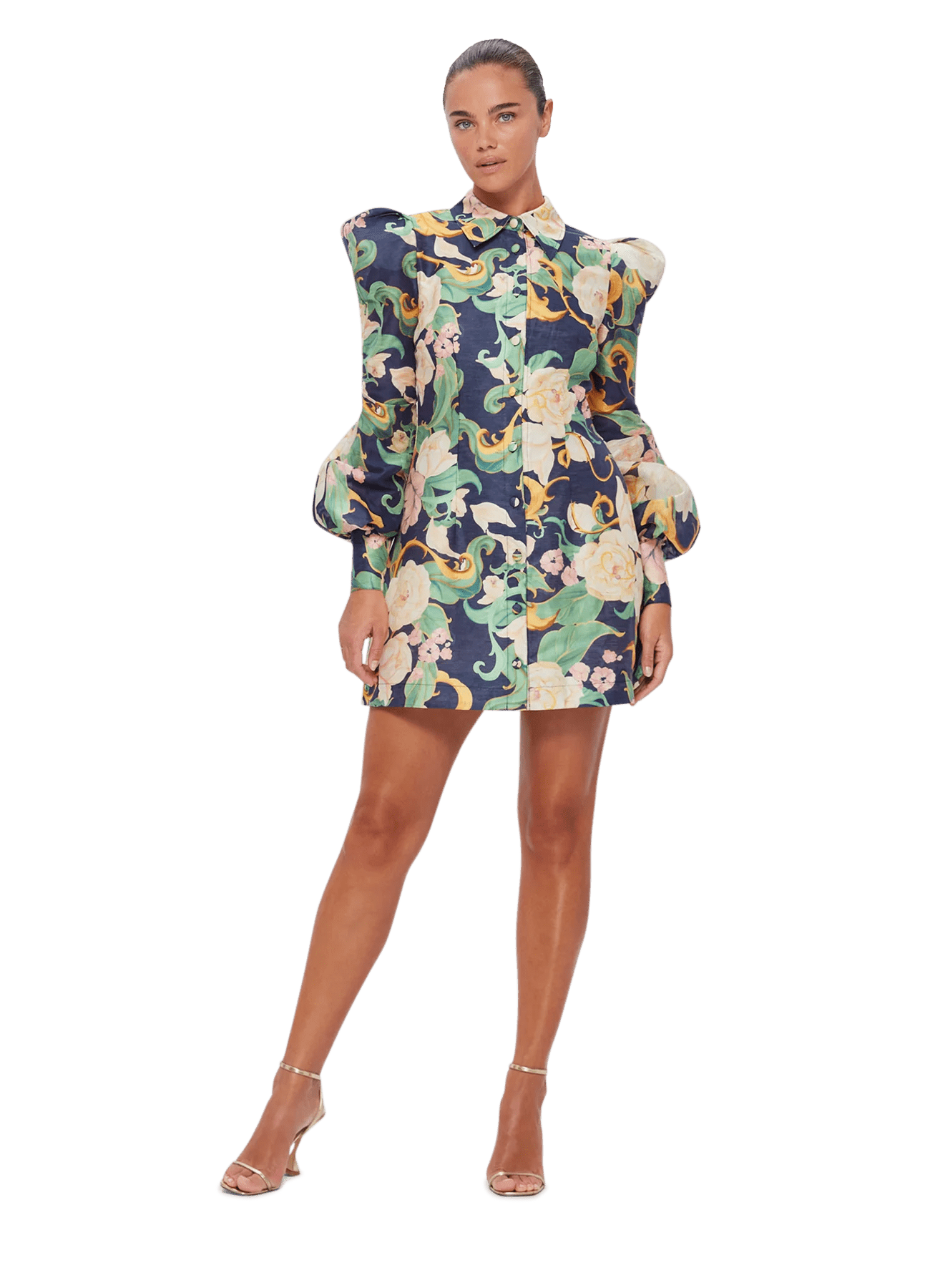 LEO LIN Lana Structured Shoulder Mini Dress - Adorn Print in Virtue - Pinkhill, Darwin boutique, Australian high end fashion, Darwin Fashion