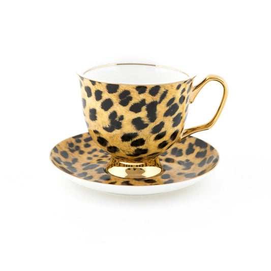 Leopard Print Teacup and Saucer - lyndalt - Pinkhill - darwin fashion - darwin boutique