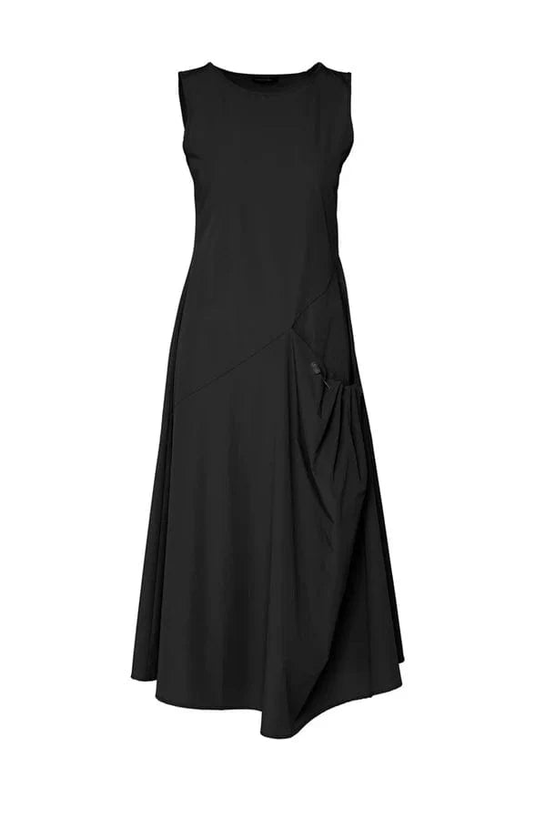 Lounge The Label Tech Stretch A-Line Midi Dress black at Pinkhill