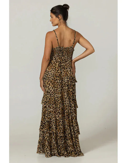 Miss June Paris Dress Kasia - Beige Jungle
