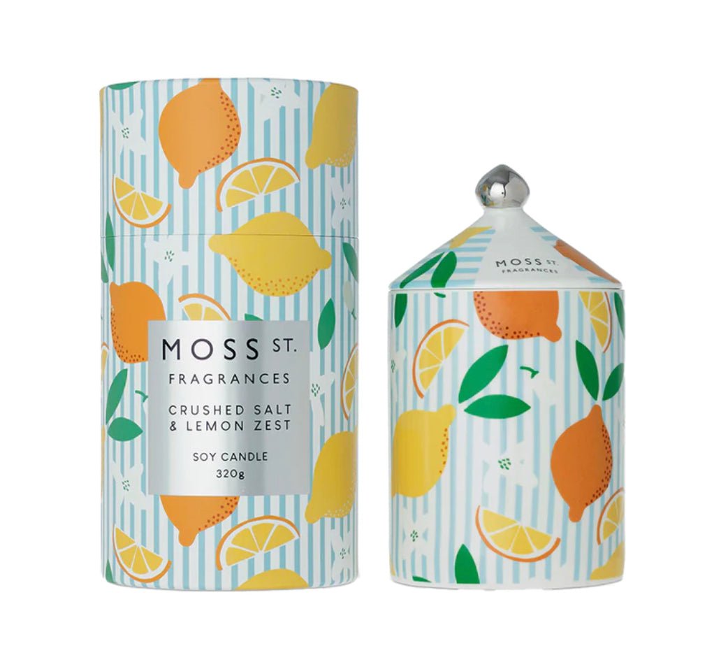 Moss St. Fragrances  Crushed Salt & Lemon Zest Ceramic Candle - Pinkhill, Darwin boutique, Australian high end fashion, Darwin Fashion