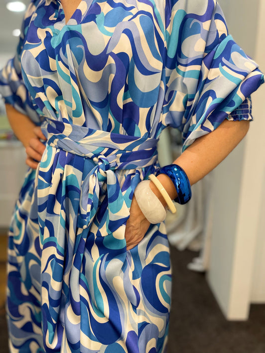 Evie Dress - Mykonos - Pinkhill - Nuan Indigo - floral, pocket dress - Darwin boutique - Australian fashion design - Darwin Fashion - Australian Fashion Designer - Australian Fashion Designer Brands - Australian Fashion Design Dresses