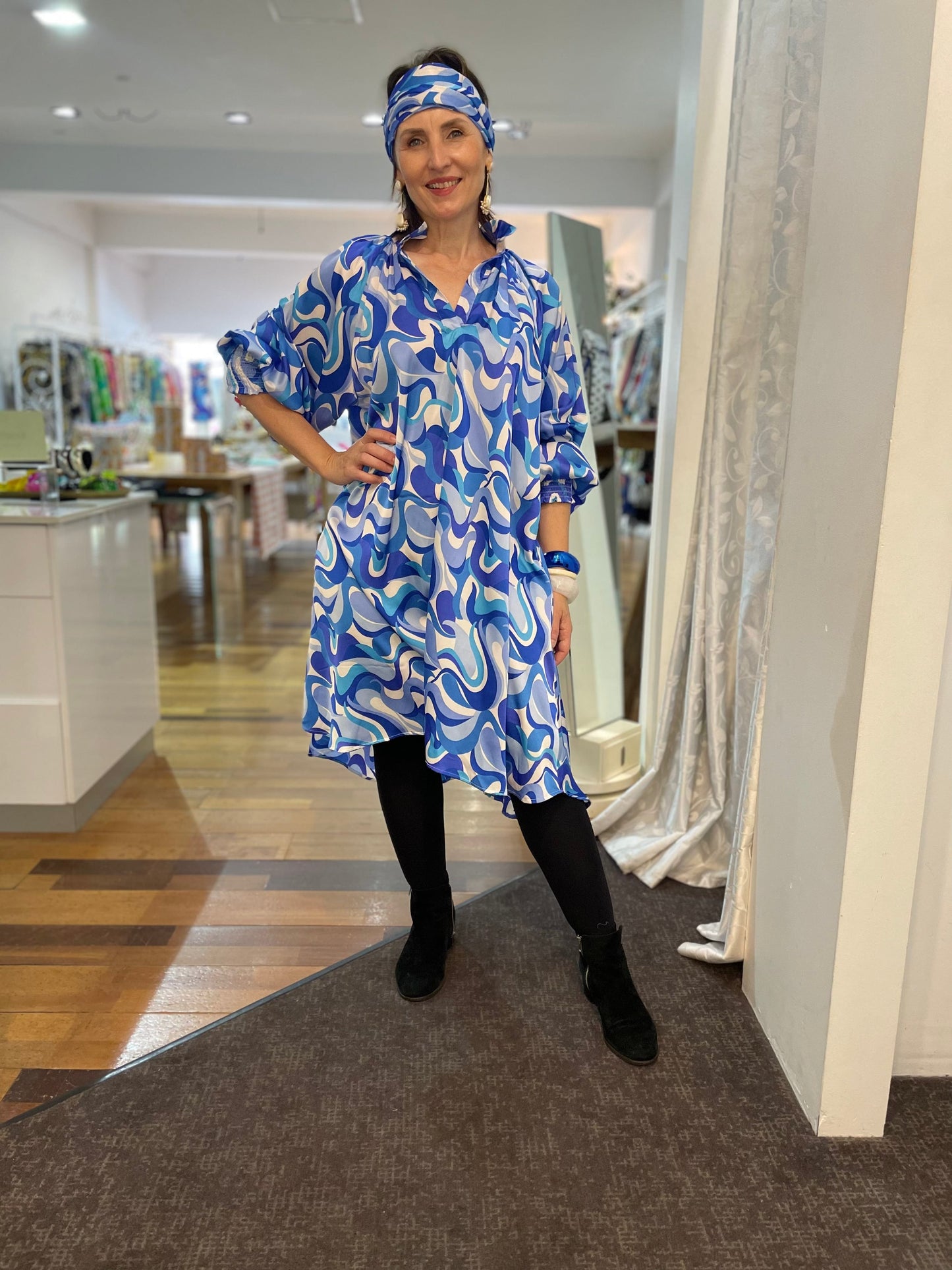 Evie Dress - Prairie Floral - Pinkhill - Nuan Indigo - floral, pocket dress - Darwin boutique - Australian fashion design - Darwin Fashion - Australian Fashion Designer - Australian Fashion Designer Brands - Australian Fashion Design Dresses