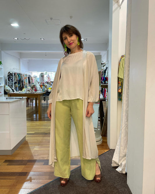 NUDE LUCY DARA CUPRO PANT - LIME - Pinkhill, Darwin boutique, Australian high end fashion, Darwin Fashion