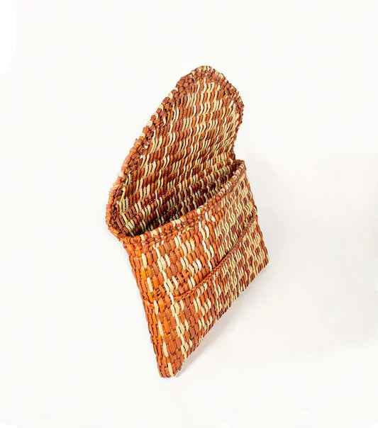 Orange Inca The Lima Clutch - Terracota and Natural Marbled