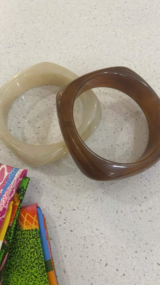 Acrylic Bangles Organic Square Medium - Pinkhill - Pinkhill - - Darwin boutique - Australian fashion design - Darwin Fashion - Australian Fashion Designer - Australian Fashion Designer Brands - Australian Fashion Design Bangle