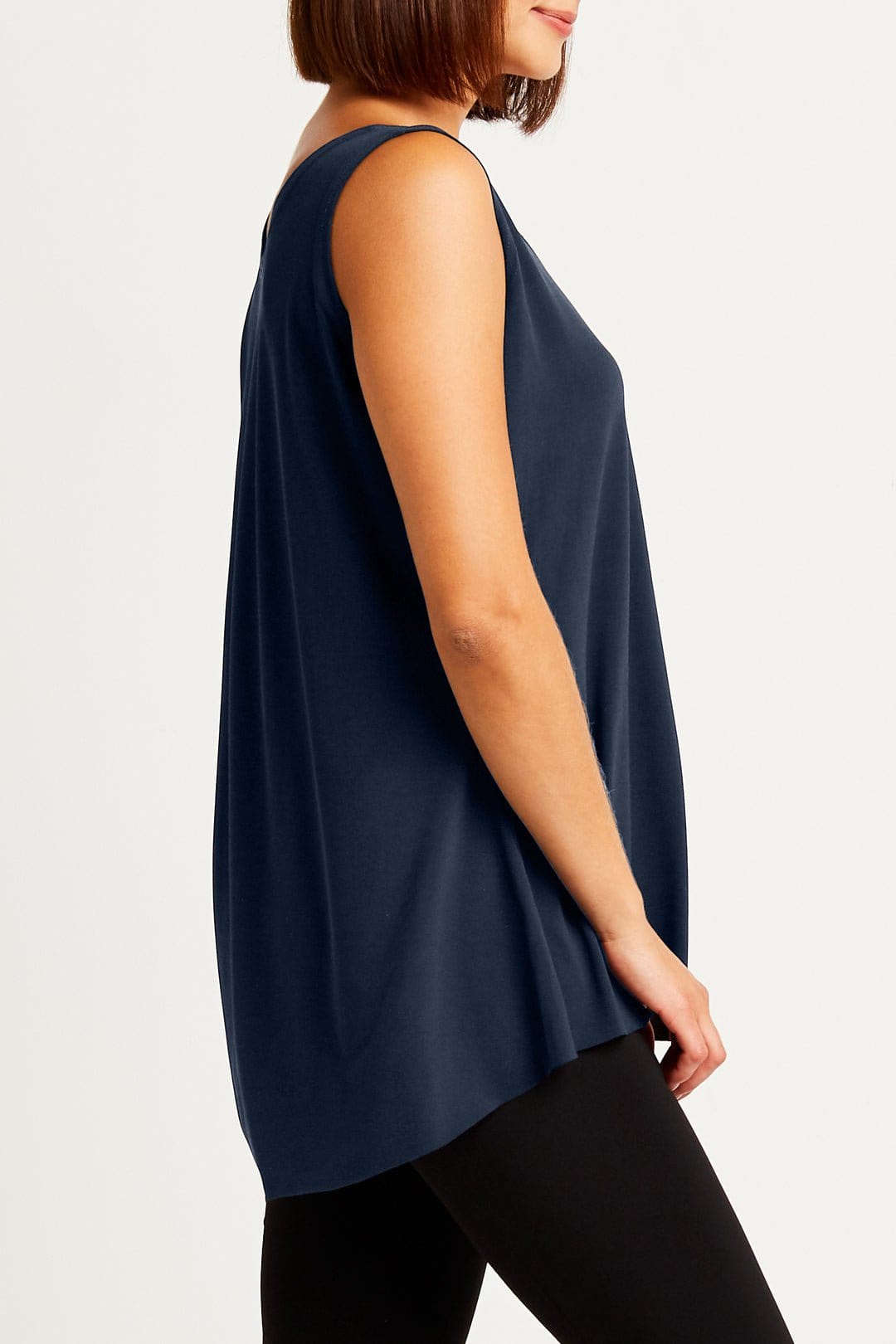 PLANET By Lauren G - MATTE JERSEY SHIRTTAIL TANK - Midnight - Planet By Lauren G - Pinkhill - darwin fashion - darwin boutique