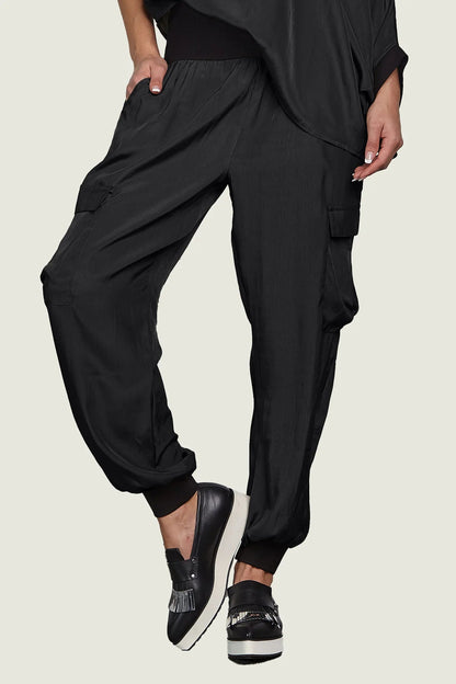 PLANET By Lauren G - Silky Cargo Pants - Black - Pinkhill, Darwin boutique, Australian high end fashion, Darwin Fashion