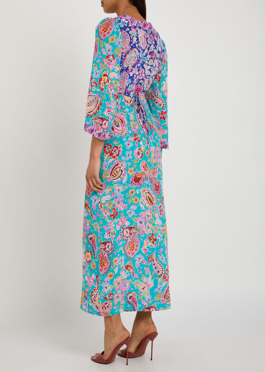 Rixo Dahlia Dress - Cara Mix Blue