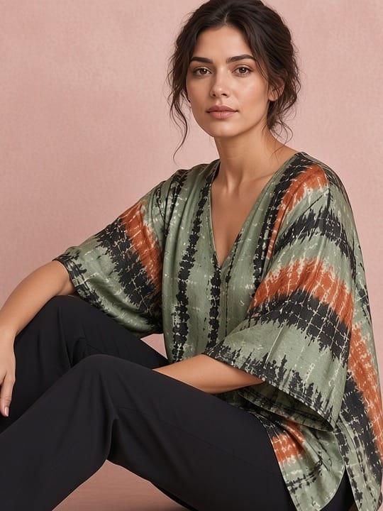 Studio Adine Gaia Top - Verdi Gris - side view