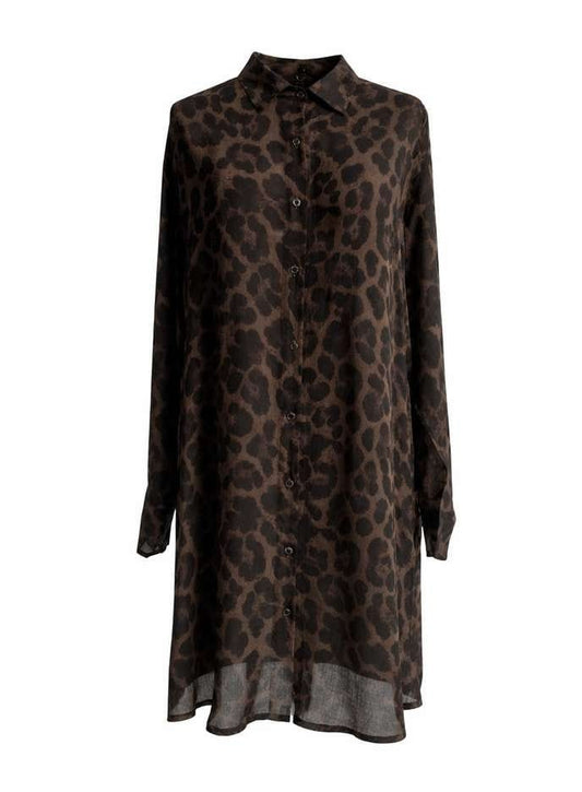 Studio Adine Regency Shirtdress - Tobacco Animal Print