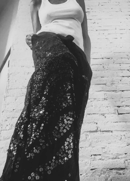 Studio Adine Sera Sequin Pant - Black - on model