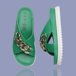 LAV-ISH  Crossover Slides Emerald - Pinkhill, Darwin boutique, Australian high end fashion, Darwin Fashion