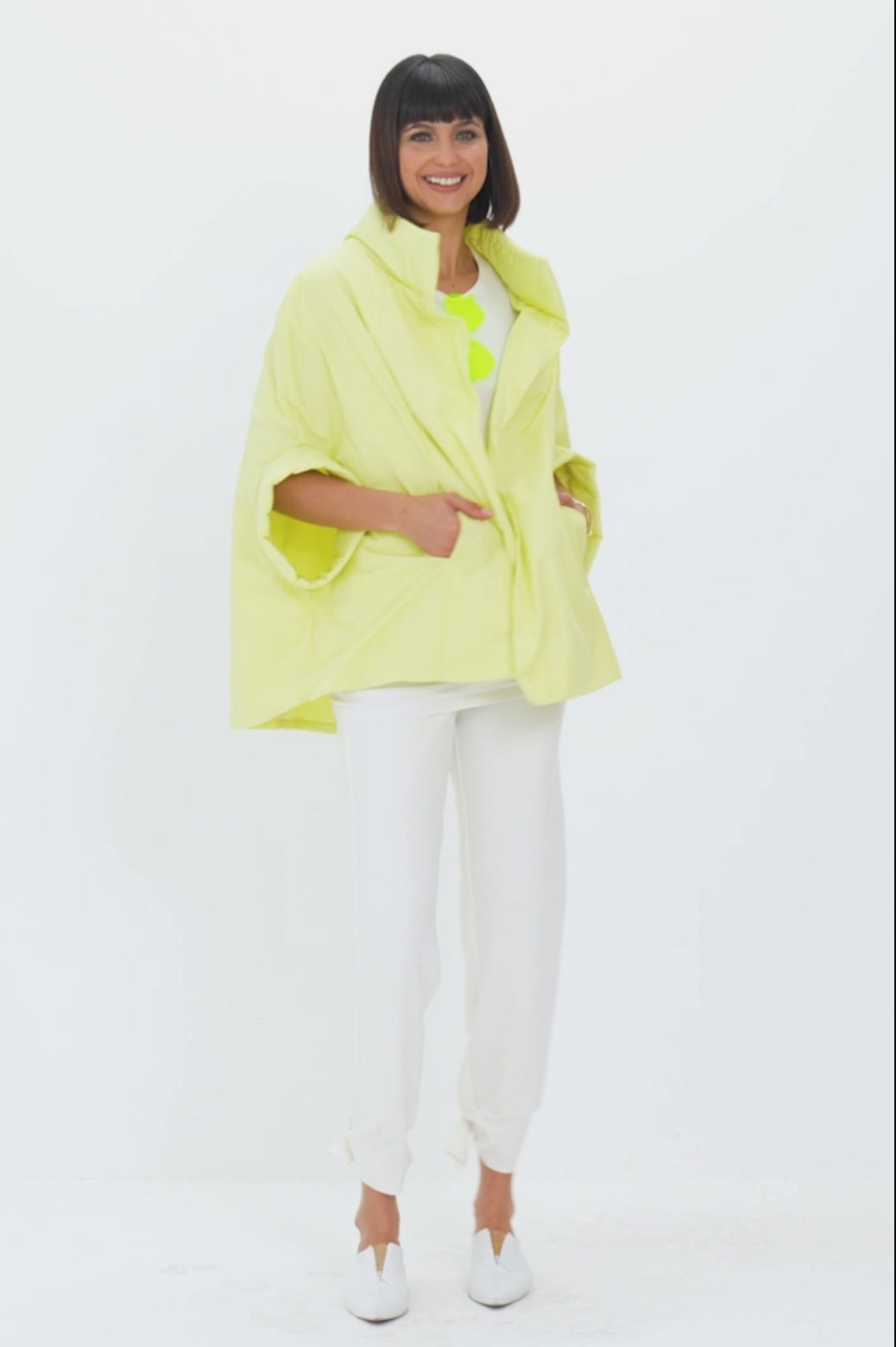 PLANET By Lauren G - NYLON CHIC CAPE - CITRON