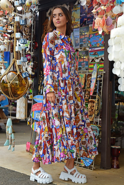 Trelise Cooper SUN & THE SWOON Dress - White & Blue - Pinkhill, Darwin boutique, Australian high end fashion, Darwin Fashion