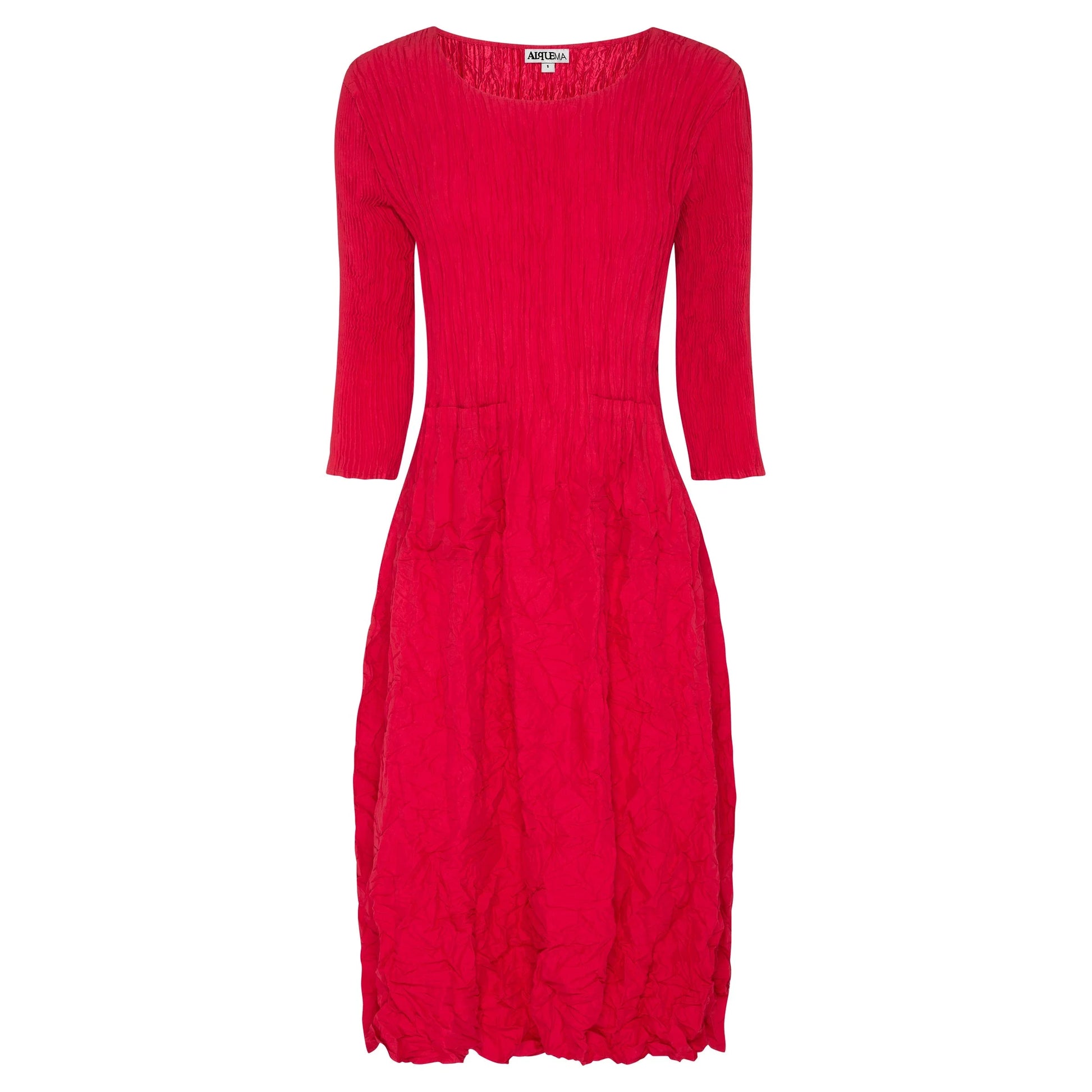 ALQUEMA - 3/4 Sleeve Smash Pocket Dress - Plain Colours - Raspberry - Pinkhill, Darwin boutique, Australian high end fashion, Darwin Fashion