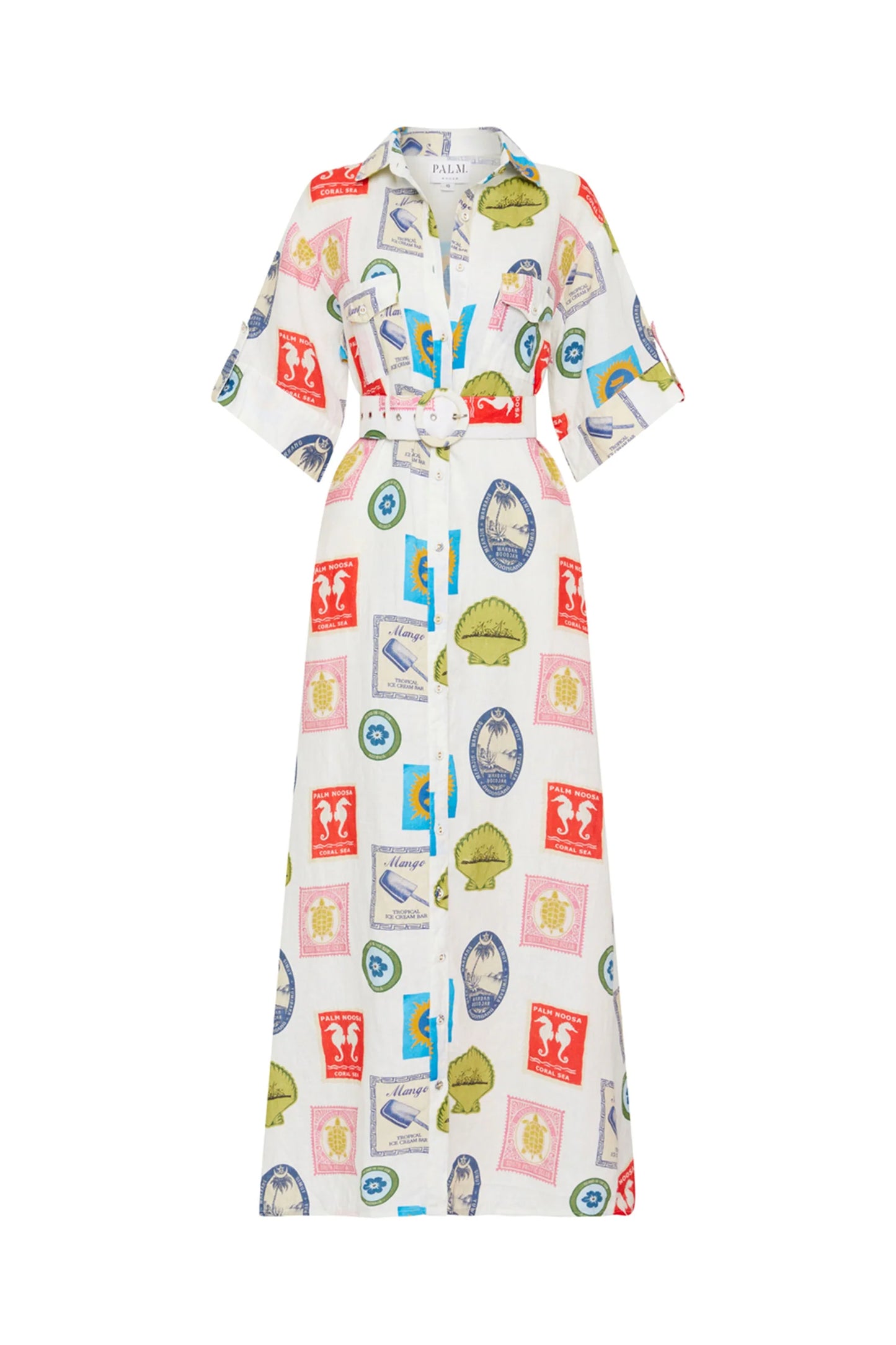 Palm Noosa Memento Dress - Holiday Stamp - Pinkhill -  -  - Darwin boutique - Australian fashion design - Darwin Fashion - Australian Fashion Designer - Australian Fashion Designer Brands - Australian Fashion Design 