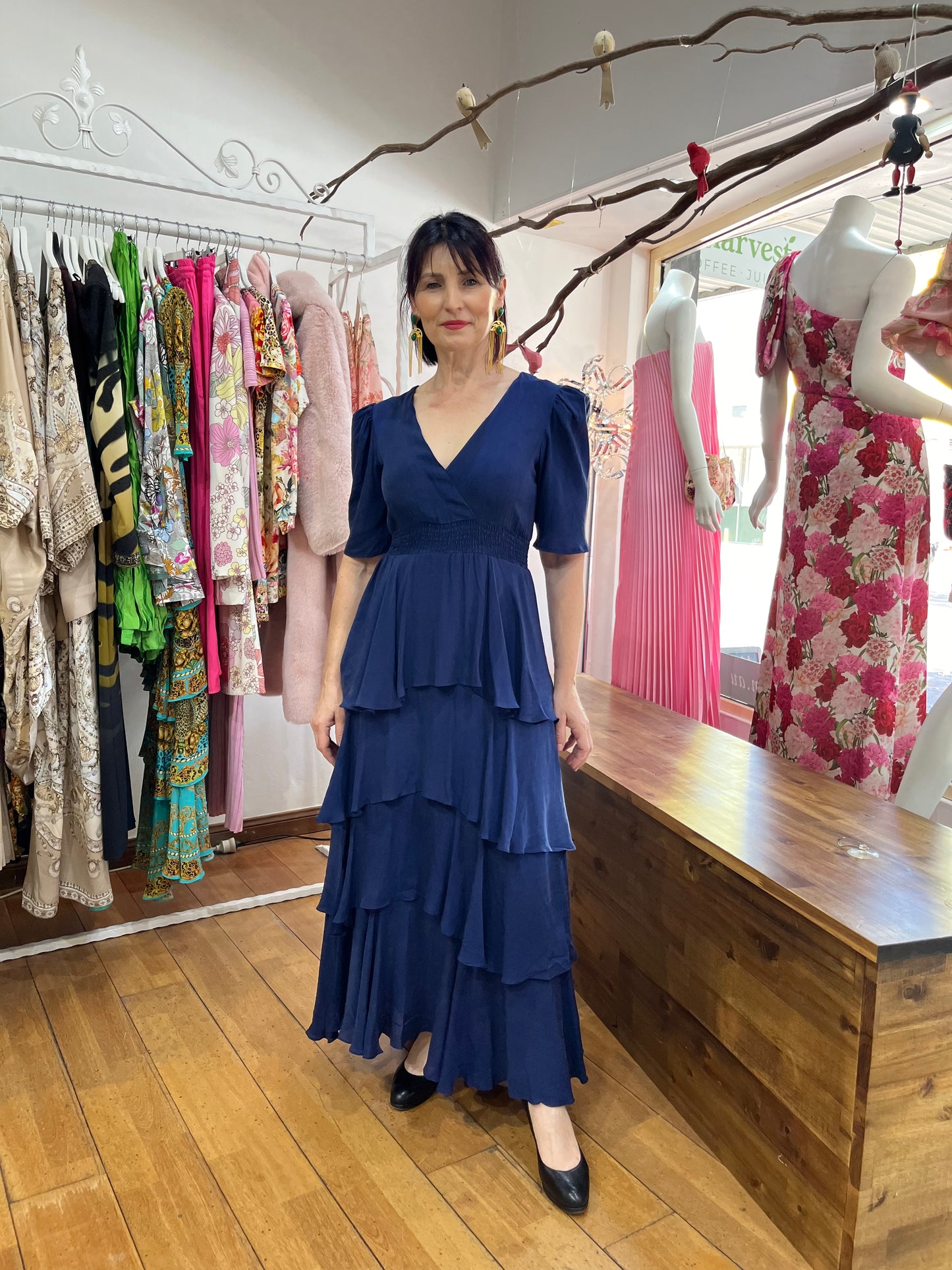 CZARINA CROSS OVER MAXI DRESS - NAVY - Pinkhill - Czarina -  - Darwin boutique - Australian fashion design - Darwin Fashion - Australian Fashion Designer - Australian Fashion Designer Brands - Australian Fashion Design 