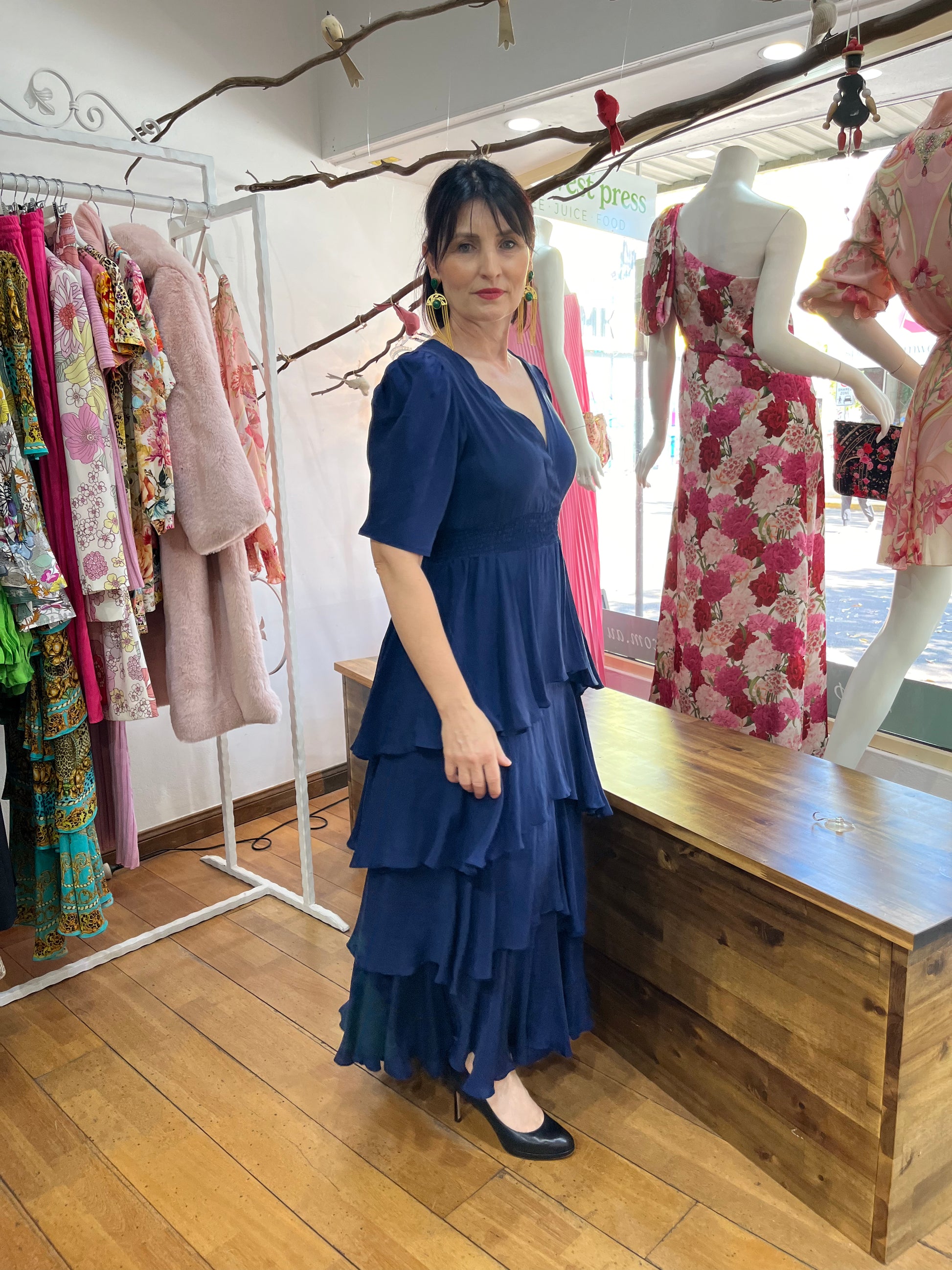 CZARINA CROSS OVER MAXI DRESS - NAVY - Pinkhill - Czarina -  - Darwin boutique - Australian fashion design - Darwin Fashion - Australian Fashion Designer - Australian Fashion Designer Brands - Australian Fashion Design 