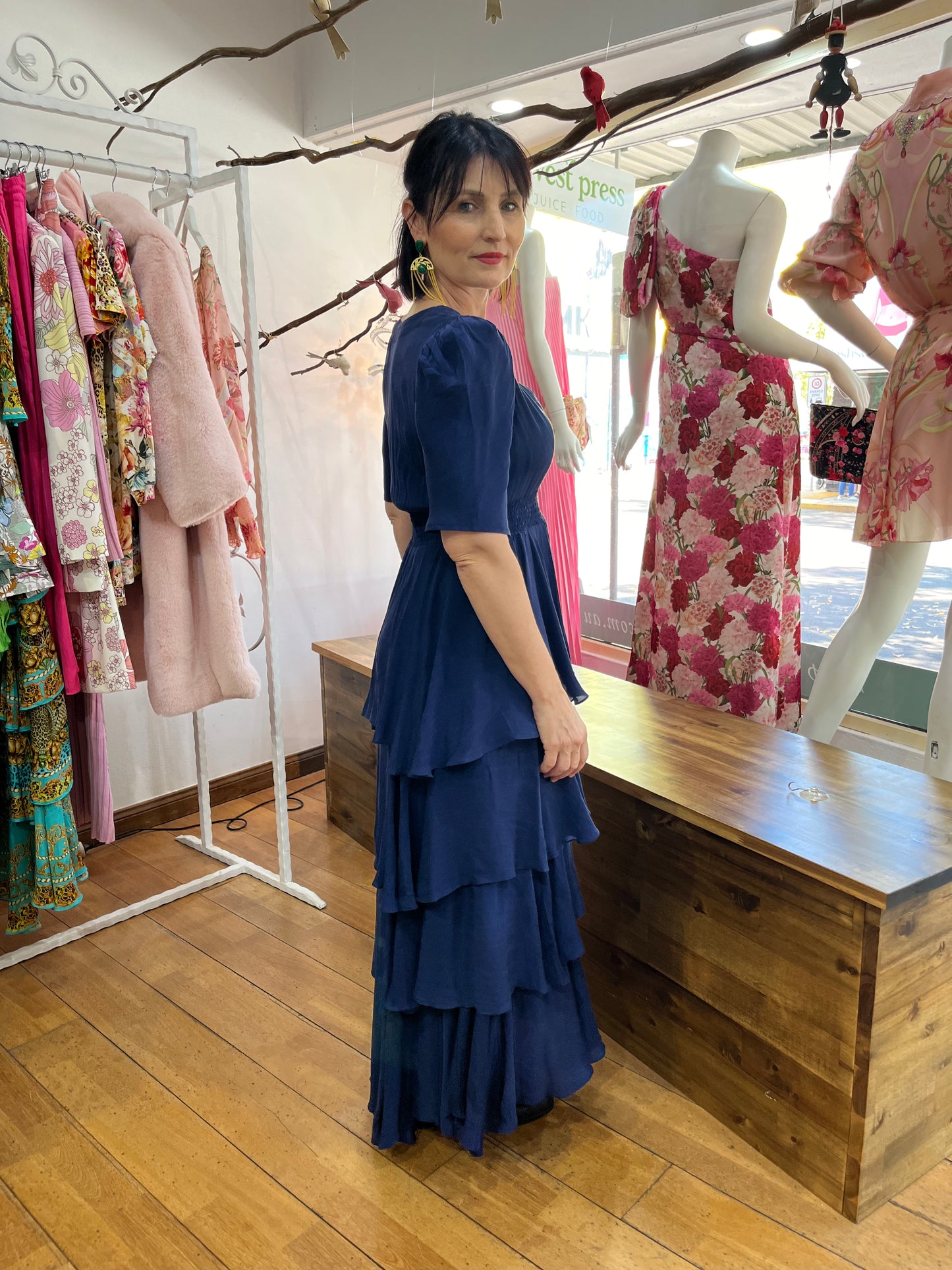 CZARINA CROSS OVER MAXI DRESS - NAVY - Pinkhill - Czarina -  - Darwin boutique - Australian fashion design - Darwin Fashion - Australian Fashion Designer - Australian Fashion Designer Brands - Australian Fashion Design 