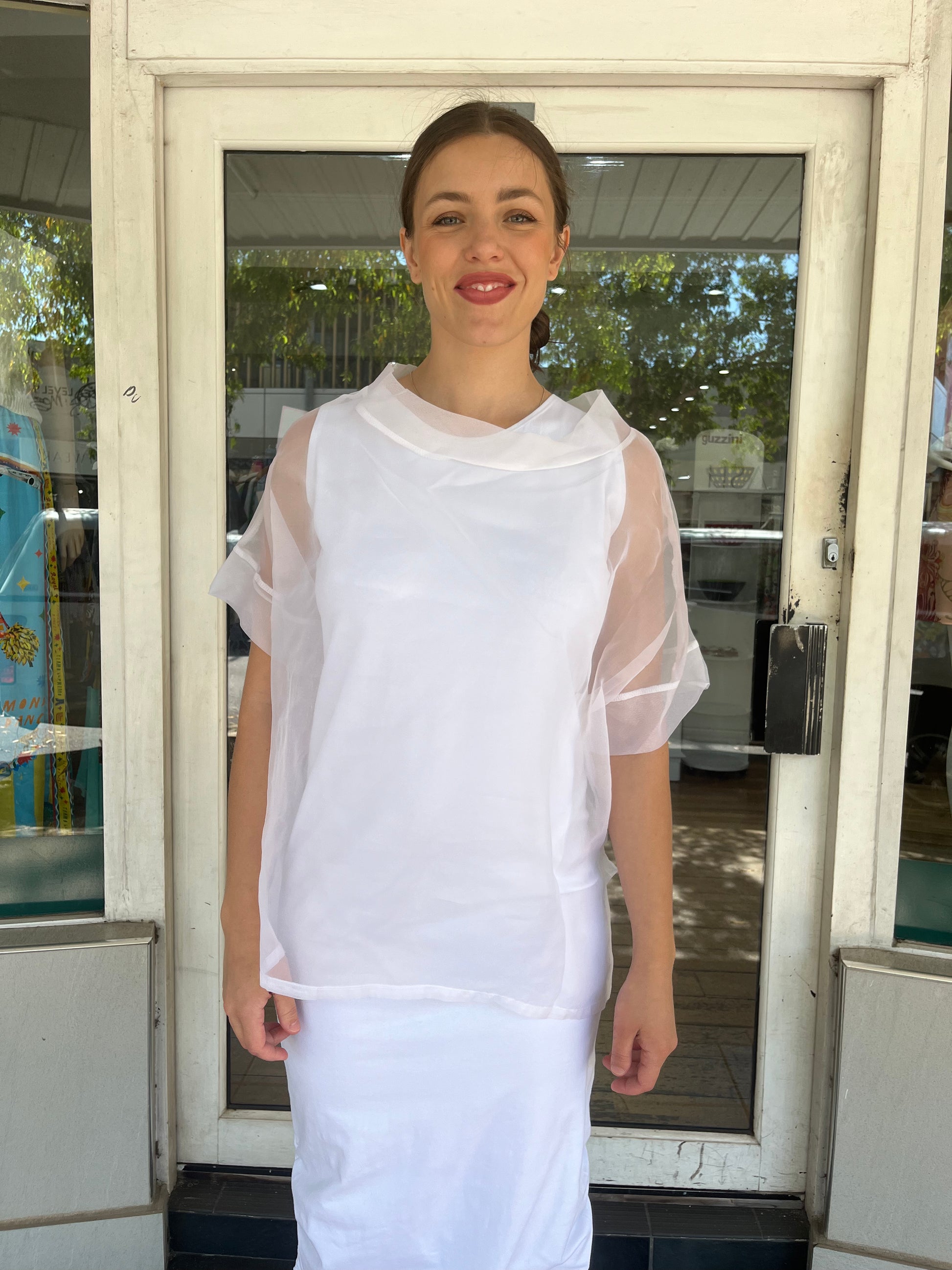 PLANET By Lauren G - ORGANZA TOKYO T - White - Pinkhill - Planet By Lauren G -  - Darwin boutique - Australian fashion design - Darwin Fashion - Australian Fashion Designer - Australian Fashion Designer Brands - Australian Fashion Design Tanks