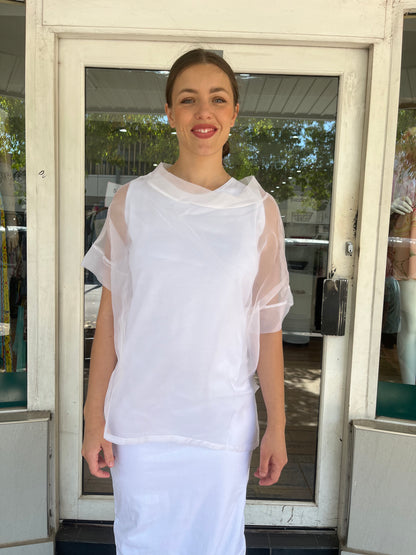 PLANET By Lauren G - ORGANZA TOKYO T - White - Pinkhill - Planet By Lauren G -  - Darwin boutique - Australian fashion design - Darwin Fashion - Australian Fashion Designer - Australian Fashion Designer Brands - Australian Fashion Design Tanks