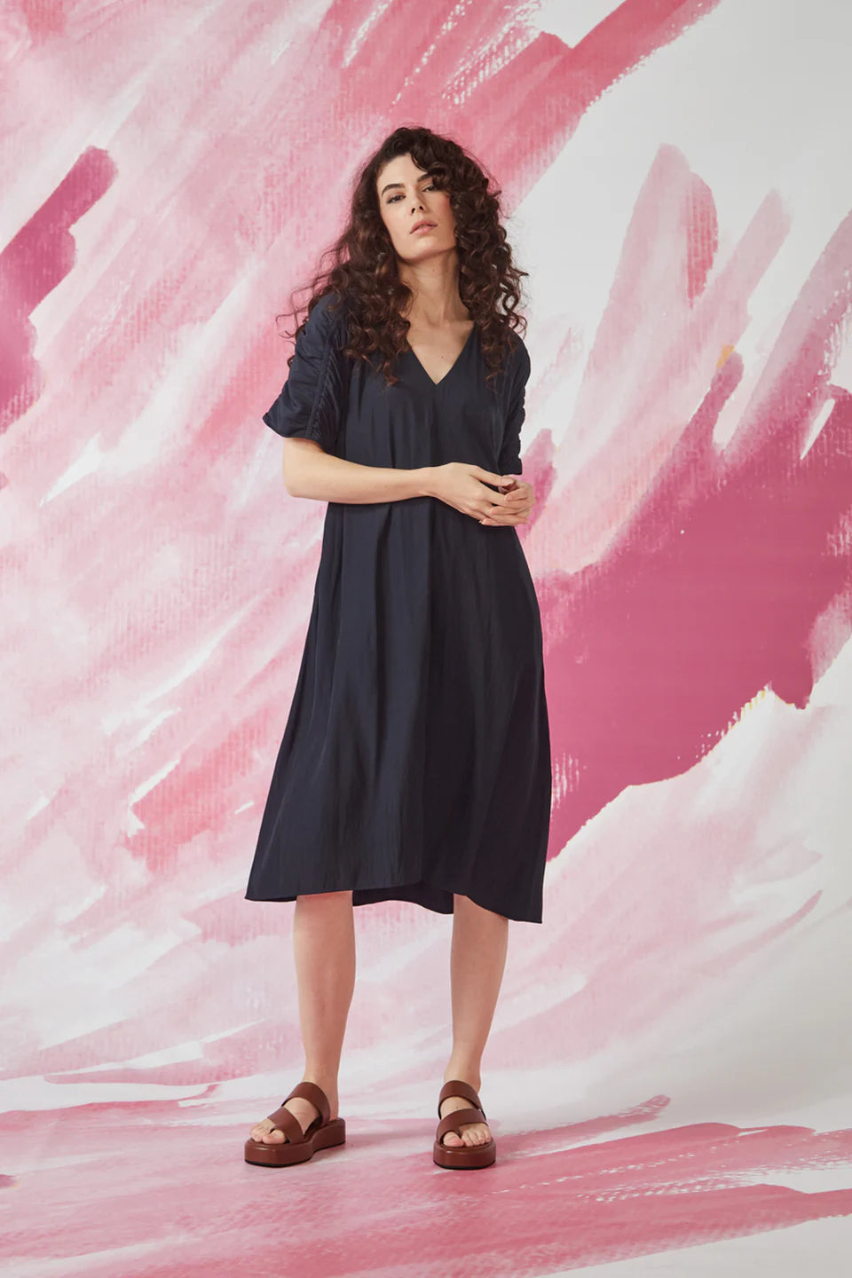 GLIDE KAHLO DRESS - MIDNIGHT - Pinkhill -  -  - Darwin boutique - Australian fashion design - Darwin Fashion - Australian Fashion Designer - Australian Fashion Designer Brands - Australian Fashion Design 