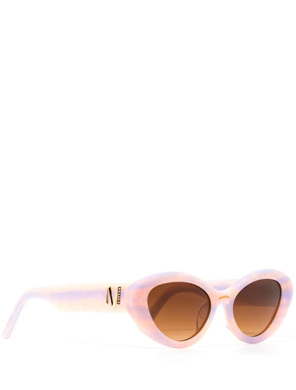 Maude Dusklust ~ Oval shaped iridescent pink + lilac Sunglasses