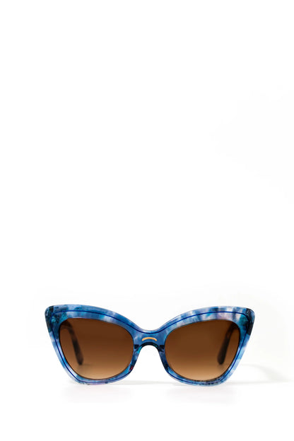 Maude Starla ~ Blue Glitter Cat eye Sunglasses