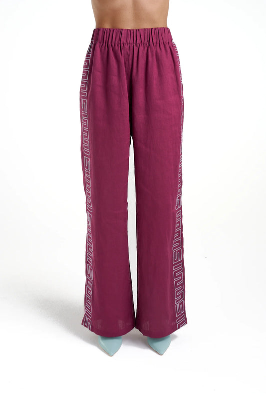 Summi Summi Sig Linen Pant - Pinkhill -  - [] - Darwin boutique - Australian fashion design - Darwin Fashion - Australian Fashion Designer - Australian Fashion Designer Brands - Australian Fashion Design 