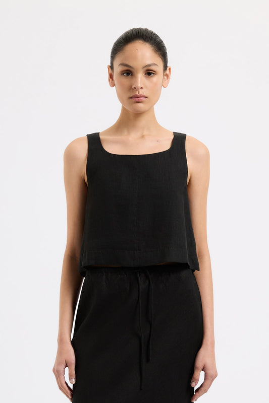 Nude Lucy Thilda Linen Top - Black - Pinkhill -  -  - Darwin boutique - Australian fashion design - Darwin Fashion - Australian Fashion Designer - Australian Fashion Designer Brands - Australian Fashion Design 