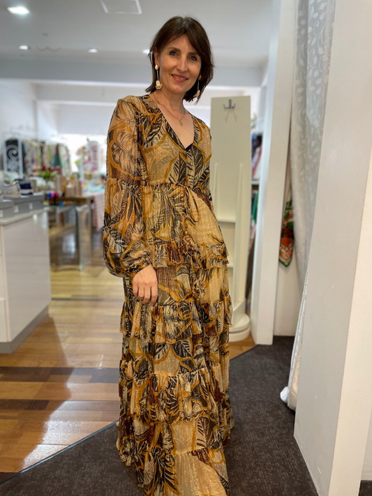 Miss June Paris - Dress ANAIS - Brown Beige - Pinkhill, Darwin boutique, Australian high end fashion, Darwin Fashion