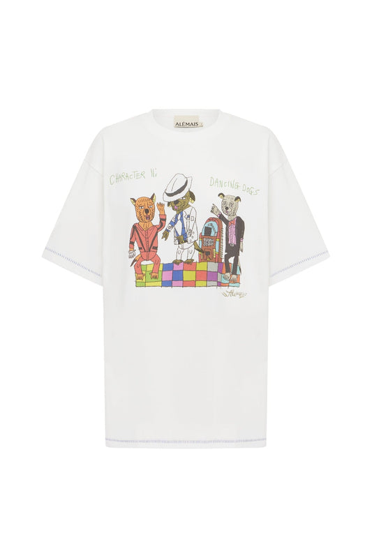 PRE-ORDER ALEMAIS CONTESSA DISCO DOGS TEE - Pinkhill -  - [] - Darwin boutique - Australian fashion design - Darwin Fashion - Australian Fashion Designer - Australian Fashion Designer Brands - Australian Fashion Design 