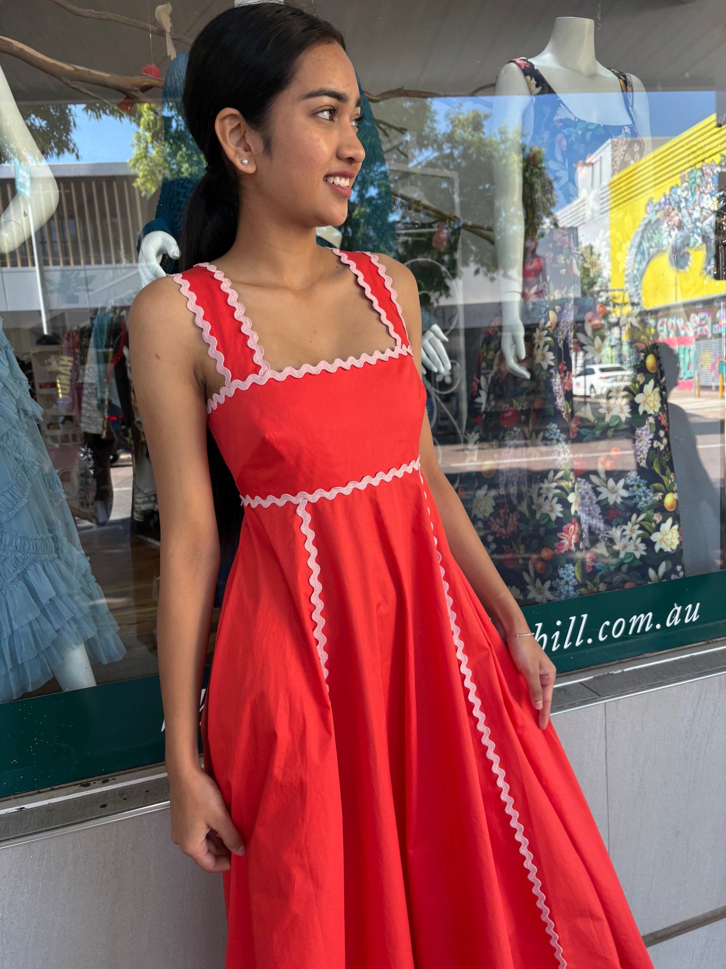 ALEMAIS CONTESSA SUMMER DRESS - TOMATO - Pinkhill -  - [] - Darwin boutique - Australian fashion design - Darwin Fashion - Australian Fashion Designer - Australian Fashion Designer Brands - Australian Fashion Design 