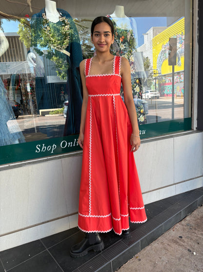 ALEMAIS CONTESSA SUMMER DRESS - TOMATO - Pinkhill -  - [] - Darwin boutique - Australian fashion design - Darwin Fashion - Australian Fashion Designer - Australian Fashion Designer Brands - Australian Fashion Design 