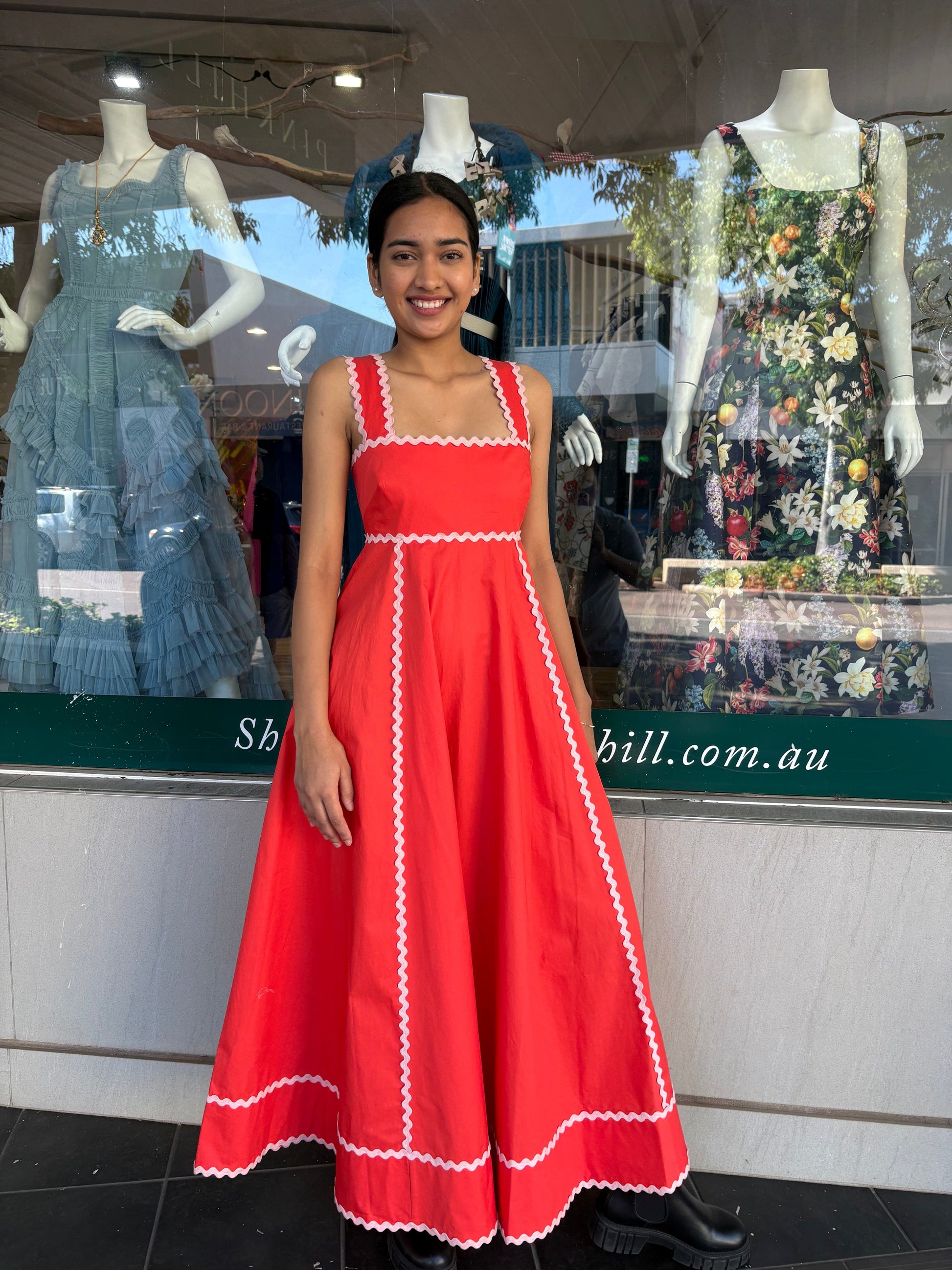 ALEMAIS CONTESSA SUMMER DRESS - TOMATO - Pinkhill -  - [] - Darwin boutique - Australian fashion design - Darwin Fashion - Australian Fashion Designer - Australian Fashion Designer Brands - Australian Fashion Design 
